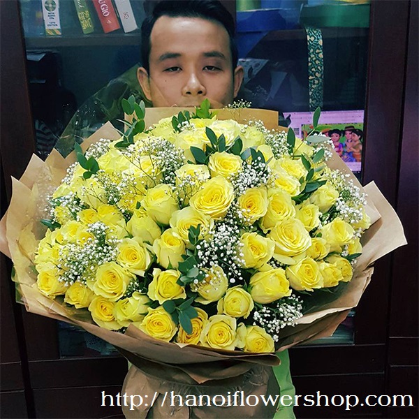 Bouquet of 99 yellow roses